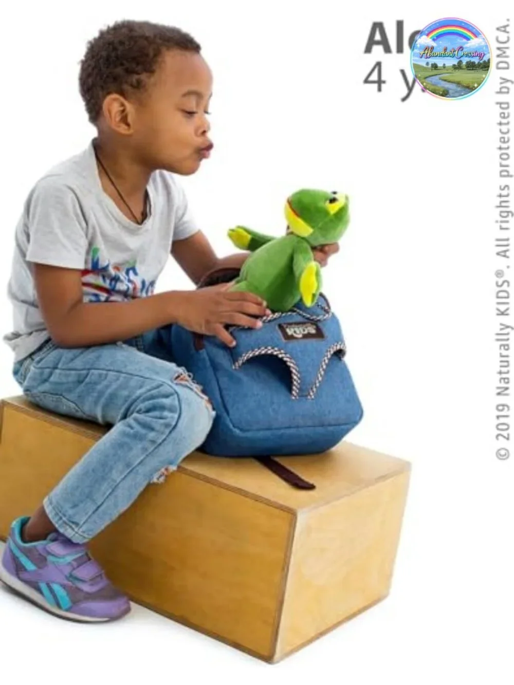 Toddler Backpack with Removable Plush Frog Toy - Canvas